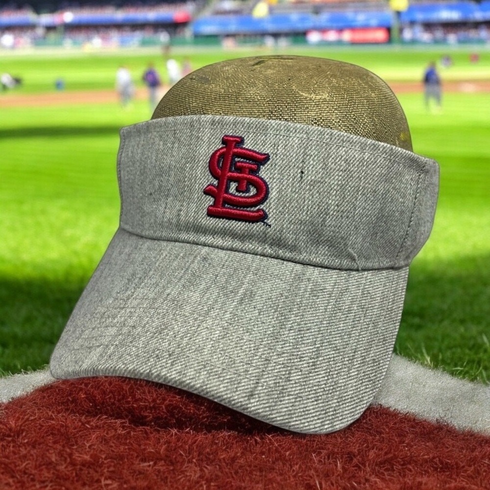 St Louis Cardinals MLB Visor Gray Red Adjustable Hat STL Fredbird Logo